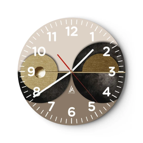 Wanduhr - Glasuhr - Variationen rund um den Kreis - 30x30 cm