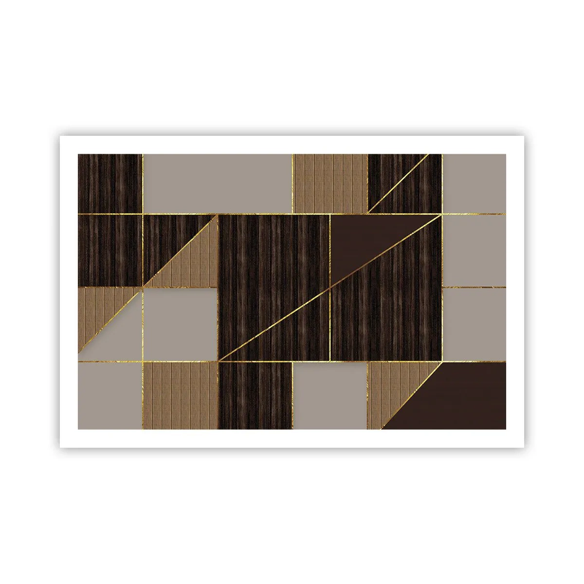 Poster - Ein Mosaik aus Braun und Gold - 91x61 cm