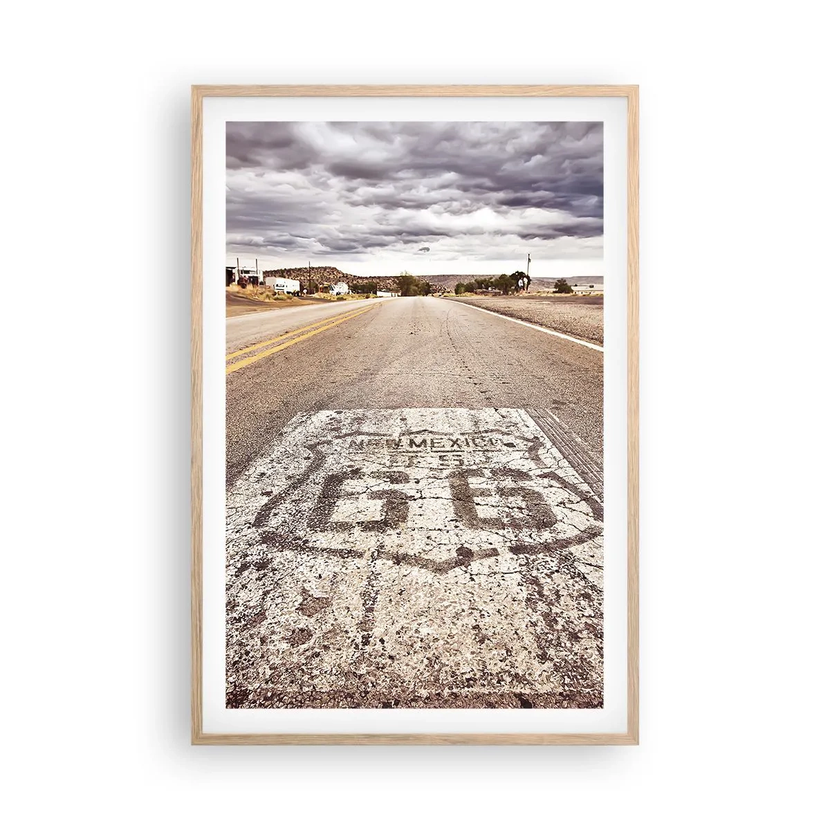 Poster in einem Rahmen aus heller Eiche - Mother Road - eine amerikanische Legende - 61x91 cm