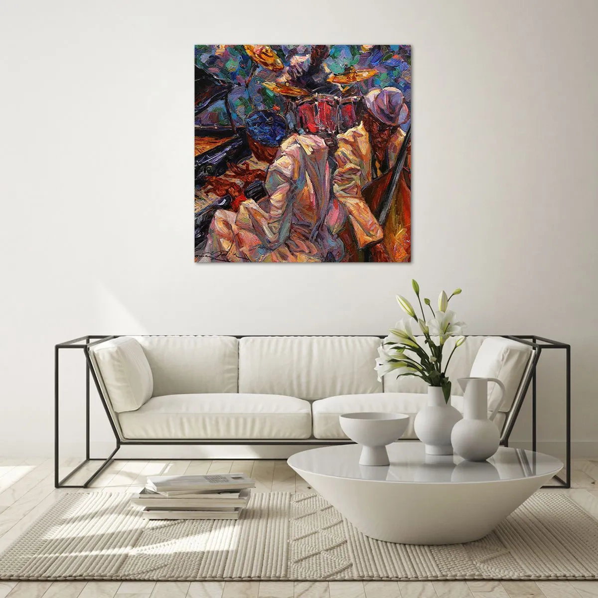 Glasbild - Bild auf glas - In einem Schlag - 60x60 cm