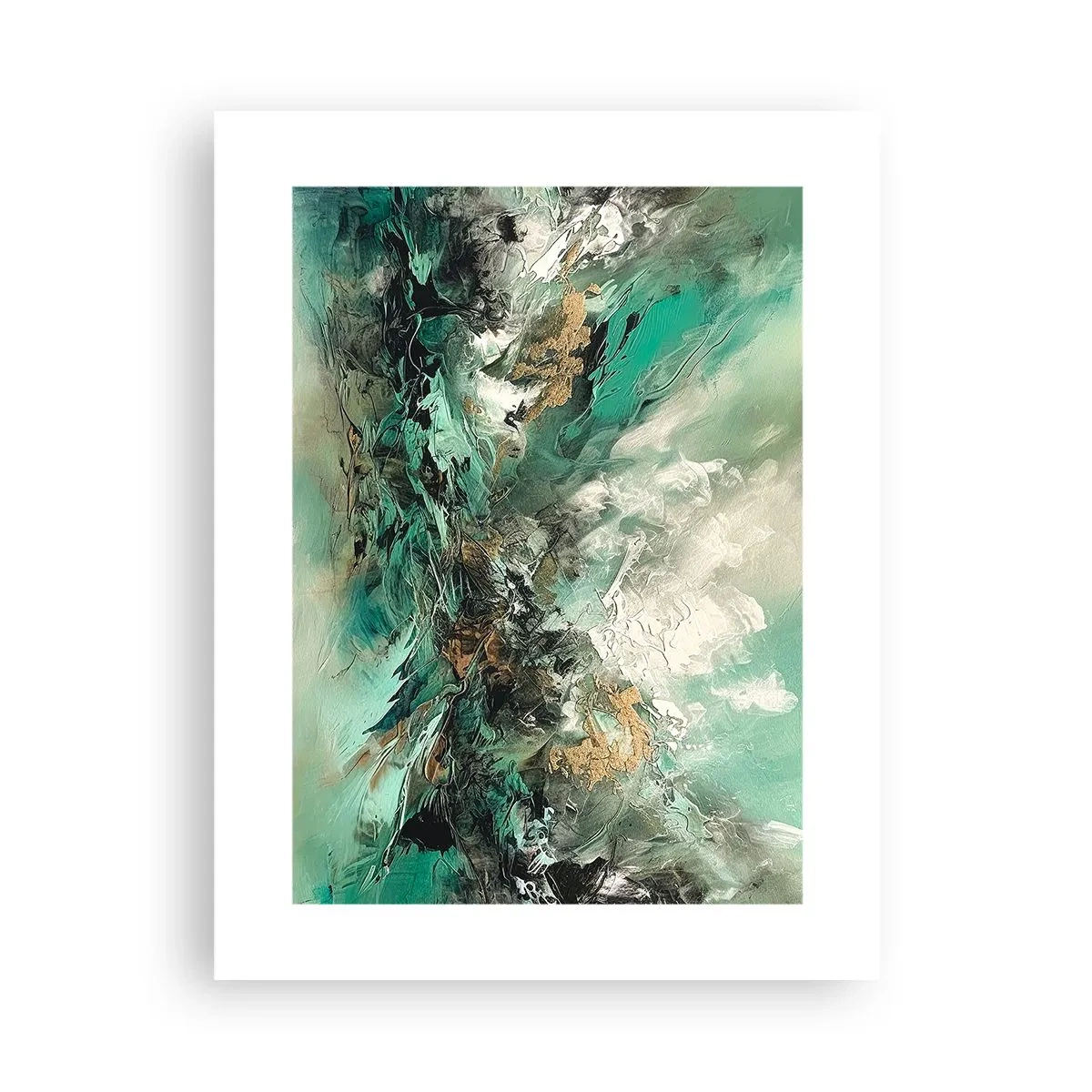 Poster - Smaragdgrüne und schwarze Brandung - 30x40 cm