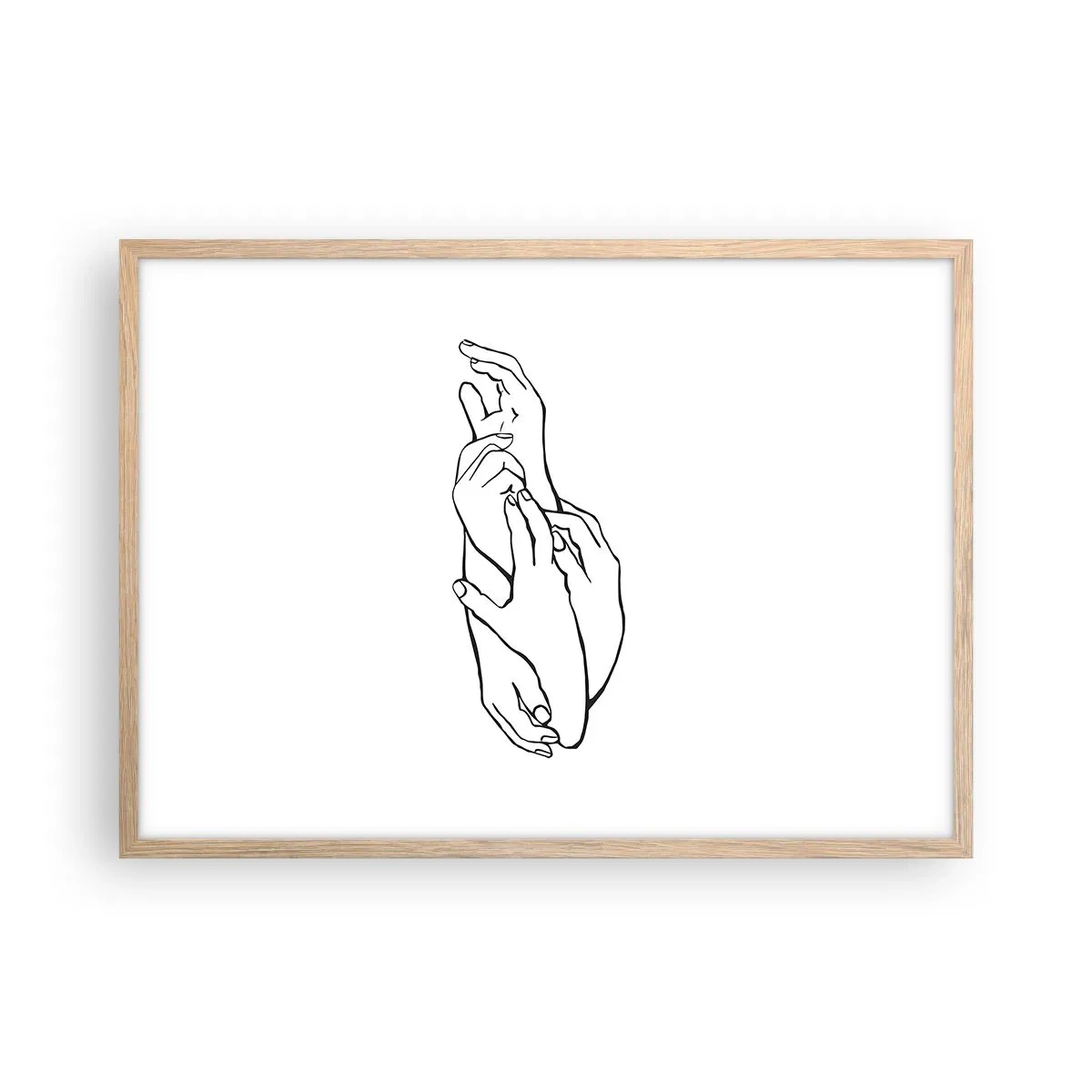 Poster in einem Rahmen aus heller Eiche - Gute Geste - 70x50 cm