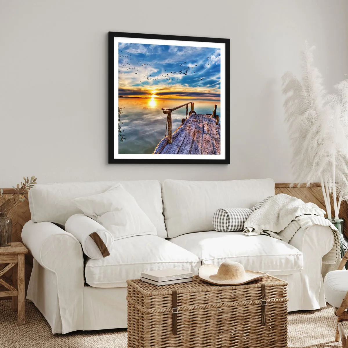 Poster in einem schwarzem Rahmen - Der Wind geht zur Ruhe - 50x50 cm