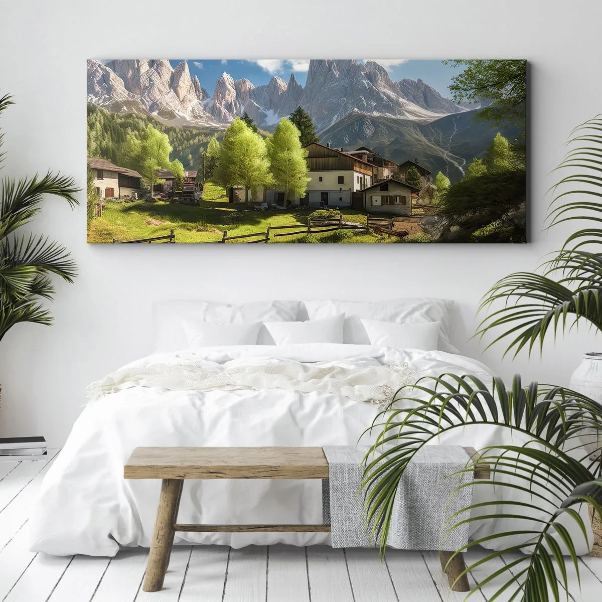 Bild auf Leinwand - Leinwandbild - Alpenidylle - 100x40 cm