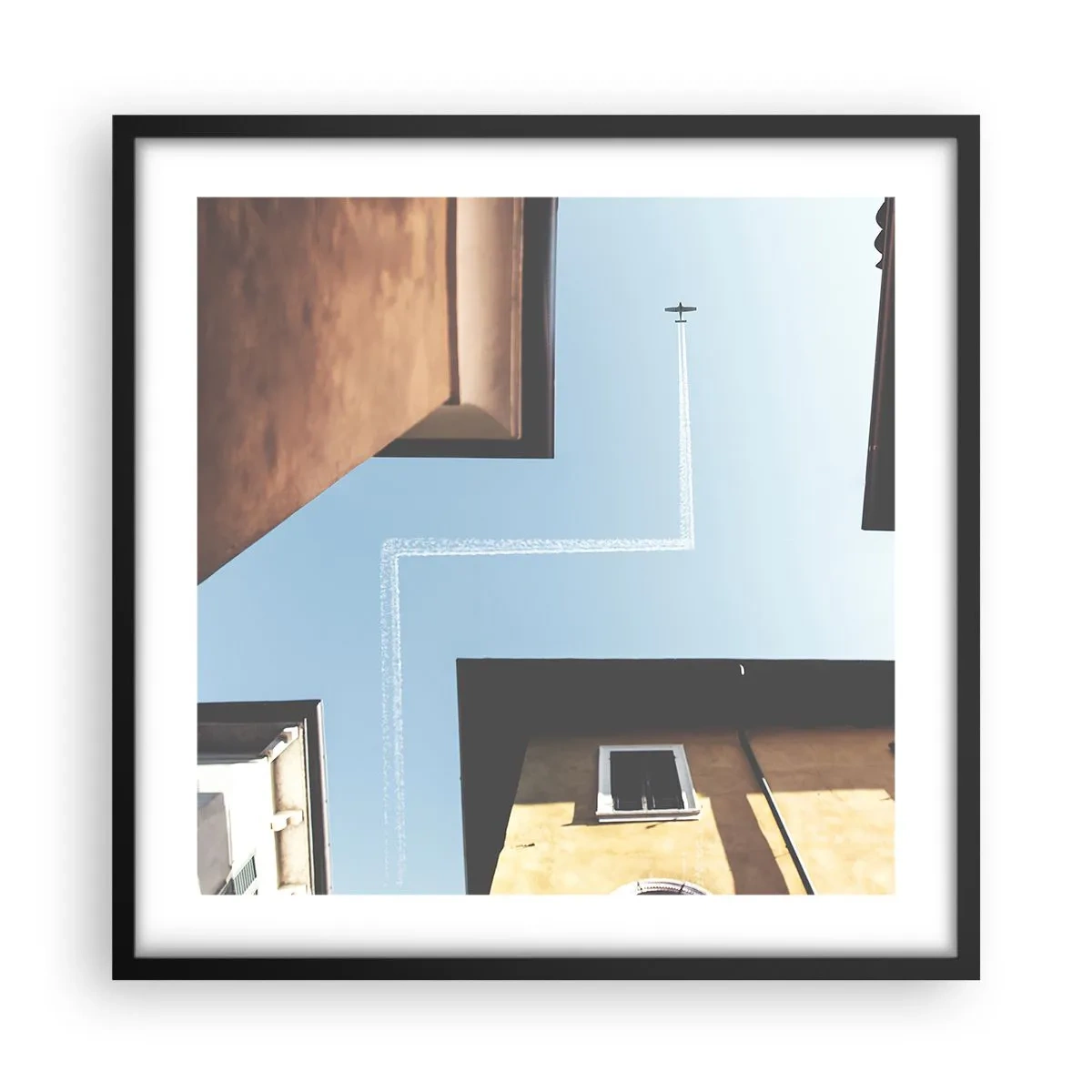 Poster in einem schwarzem Rahmen - Über dem Stadtlabyrinth - 50x50 cm