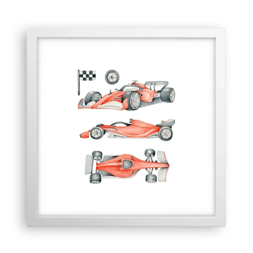 Poster in einem weißen Rahmen - Dem Traum folgen - 30x30 cm