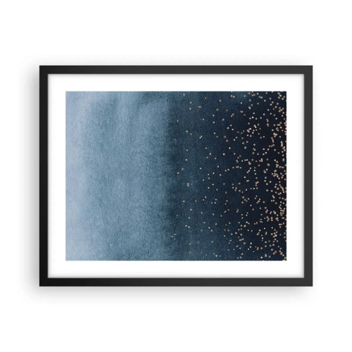 Poster in einem schwarzem Rahmen - Komposition - blaue Phasen - 50x40 cm