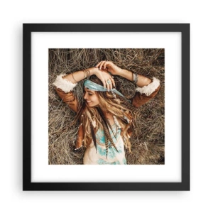 Poster in einem schwarzem Rahmen - Auf dem Weg in den Sommer der Liebe - 30x30 cm