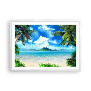 Poster in einem weißen Rahmen - Das Azurblau der Tropen - 70x50 cm