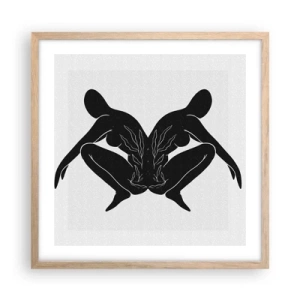 Poster in einem Rahmen aus heller Eiche - Gemeinsame Seele - 50x50 cm