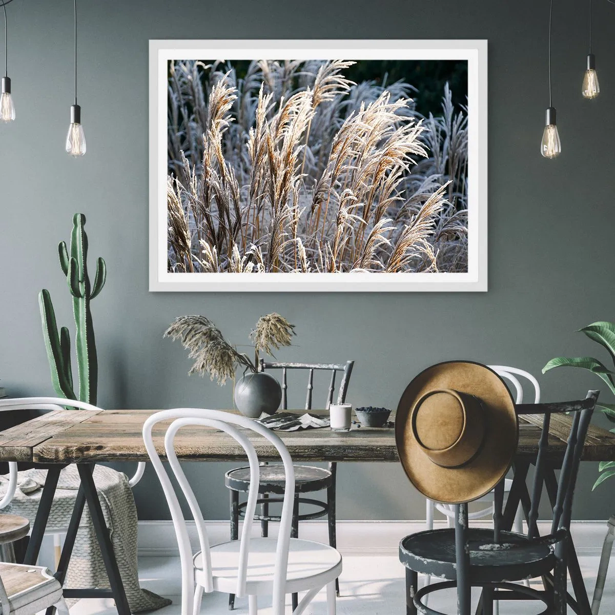 Poster in einem weißen Rahmen - Gekleidet mit Frost - 40x30 cm