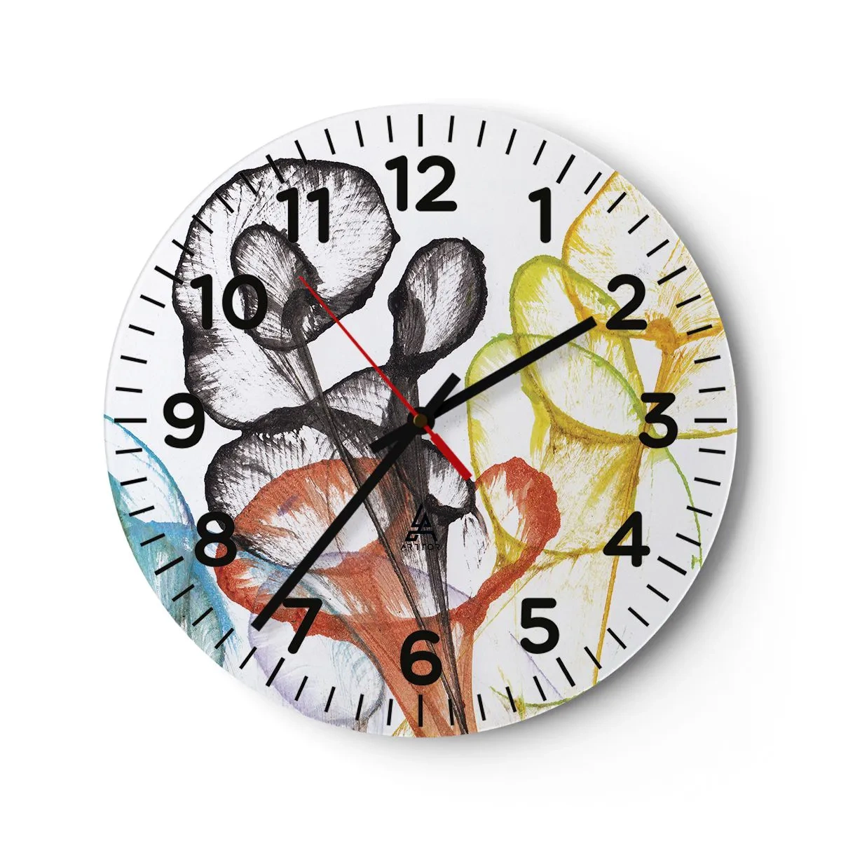 Wanduhr - Glasuhr - Blumen mit Seele - 40x40 cm
