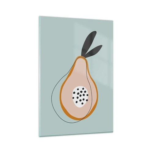 Glasbild - Bild auf glas - Abstrakte Birne auf hellem Hintergrund - 80x120cm - Durchdringe die Natur der Dinge - Moderne Wanddekoration für Wohnzimmer und Schlafzimmer ARTTOR
