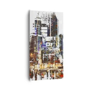 Bild auf Leinwand - Leinwandbild - Eine schillernde Stadt - 65x120 cm