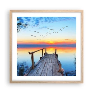 Poster in einem Rahmen aus heller Eiche - Es ist Zeit, zurückzukehren ... - 50x50 cm