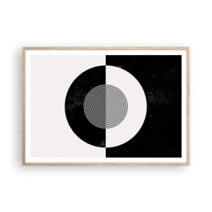 Poster in einem Rahmen aus heller Eiche - Harmonie in Schwarz und Weiß - 100x70 cm