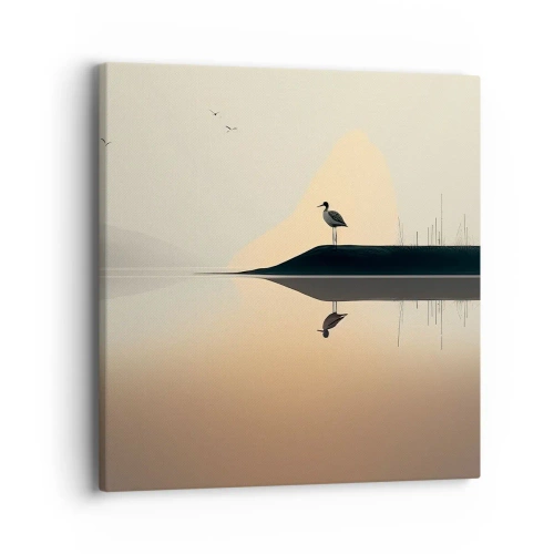 Bild auf Leinwand - Leinwandbild - Herr am See - 40x40 cm