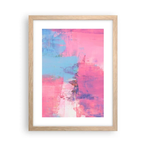 Poster in einem Rahmen aus heller Eiche - Rosa, Blau und eine Prise Licht - 30x40 cm