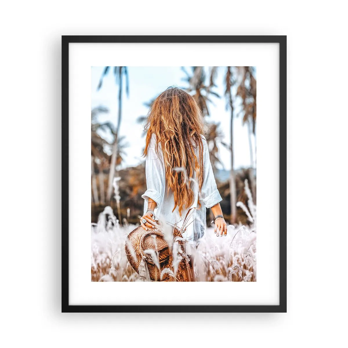 Poster in einem schwarzem Rahmen - Geboren aus Grasflaum - 40x50 cm