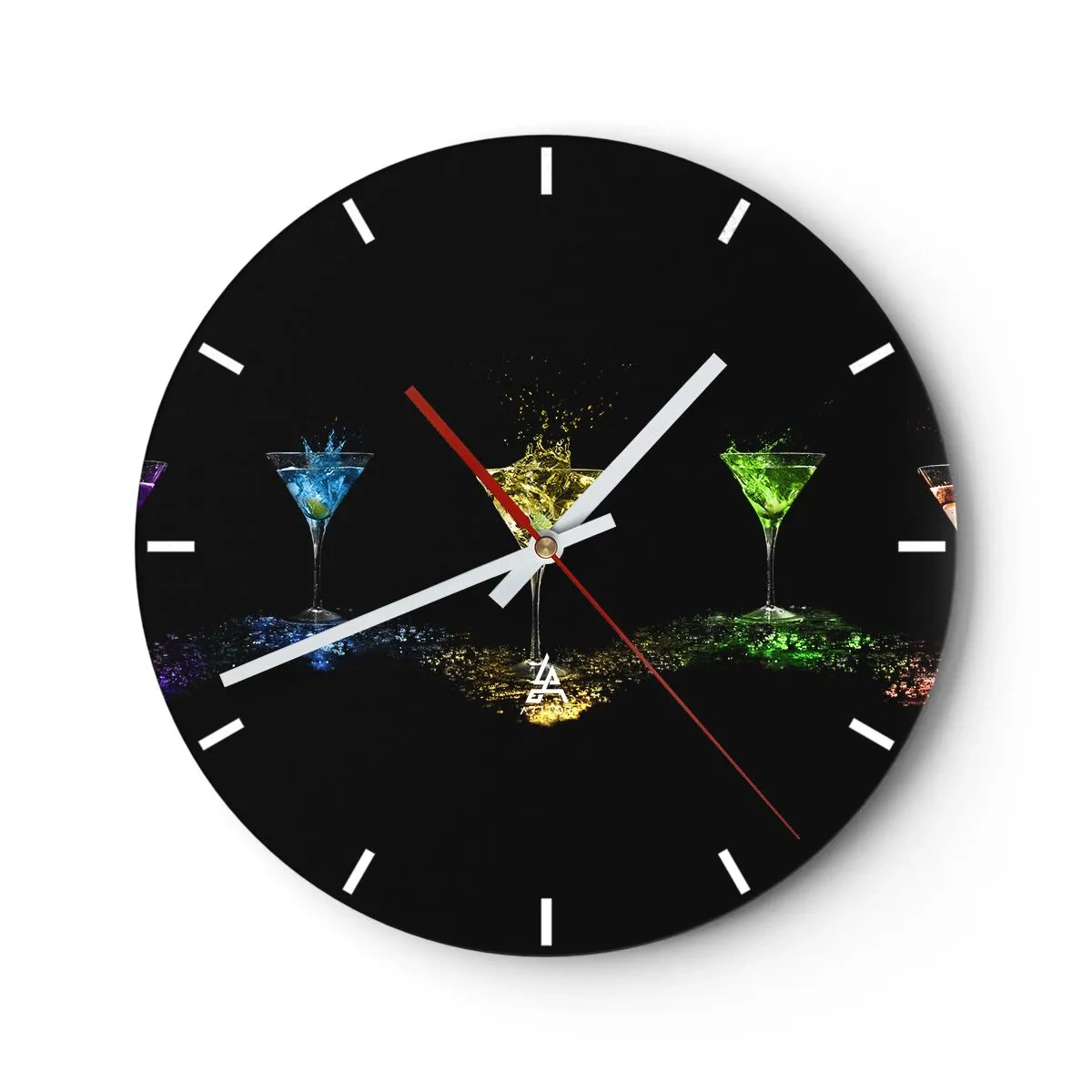 Wanduhr - Glasuhr - Farben der Freude in Kristallglas - 40x40 cm