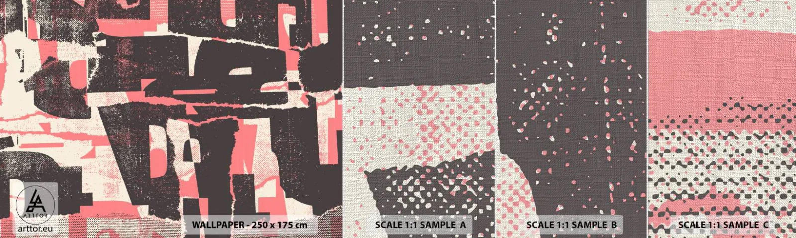 Fototapeten Muster Premium Canvas - All dieser Lärm - Collage, Alt, Stück - 100x30 cm