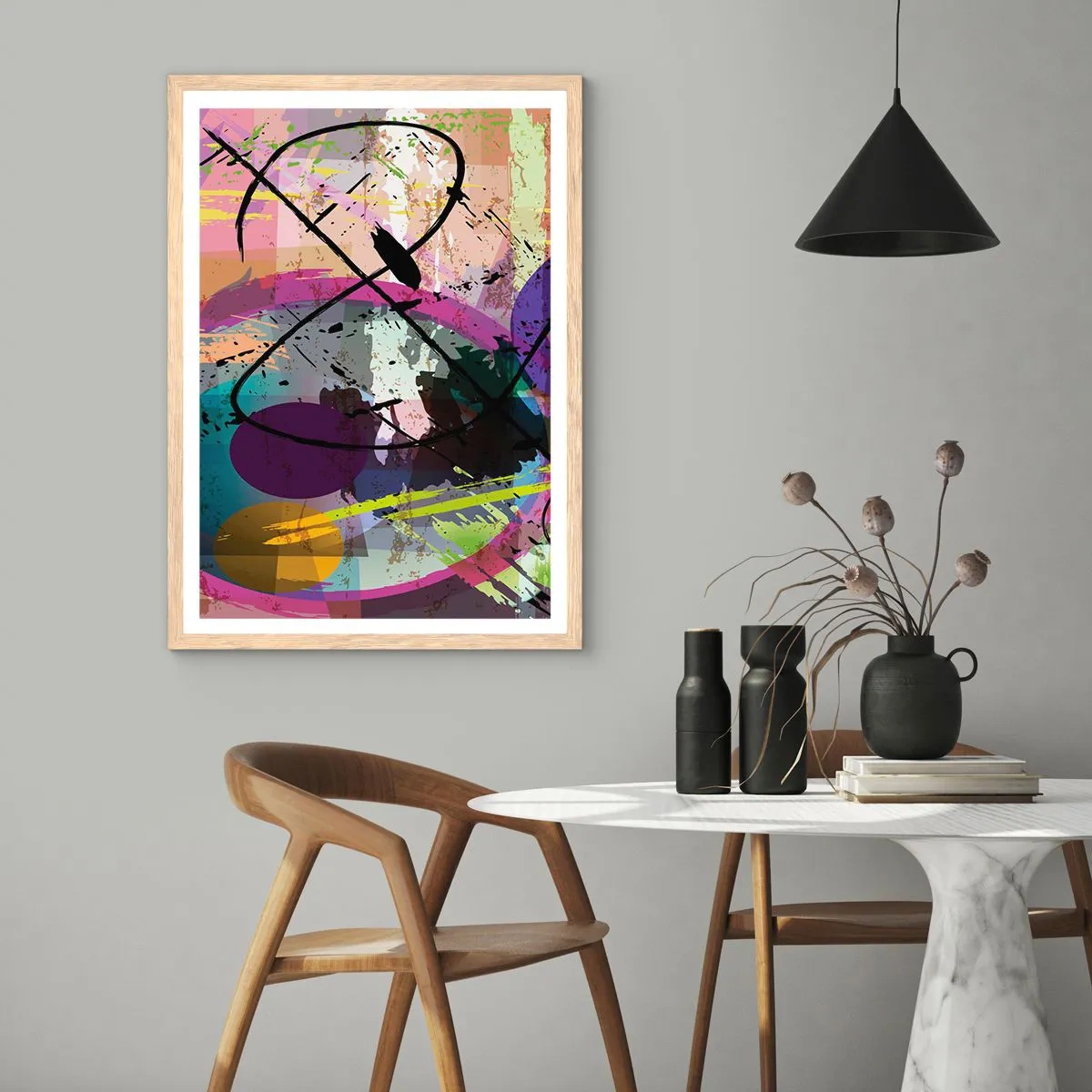 Poster in einem Rahmen aus heller Eiche - Du kannst geradeaus oder umhergehen - 70x100 cm