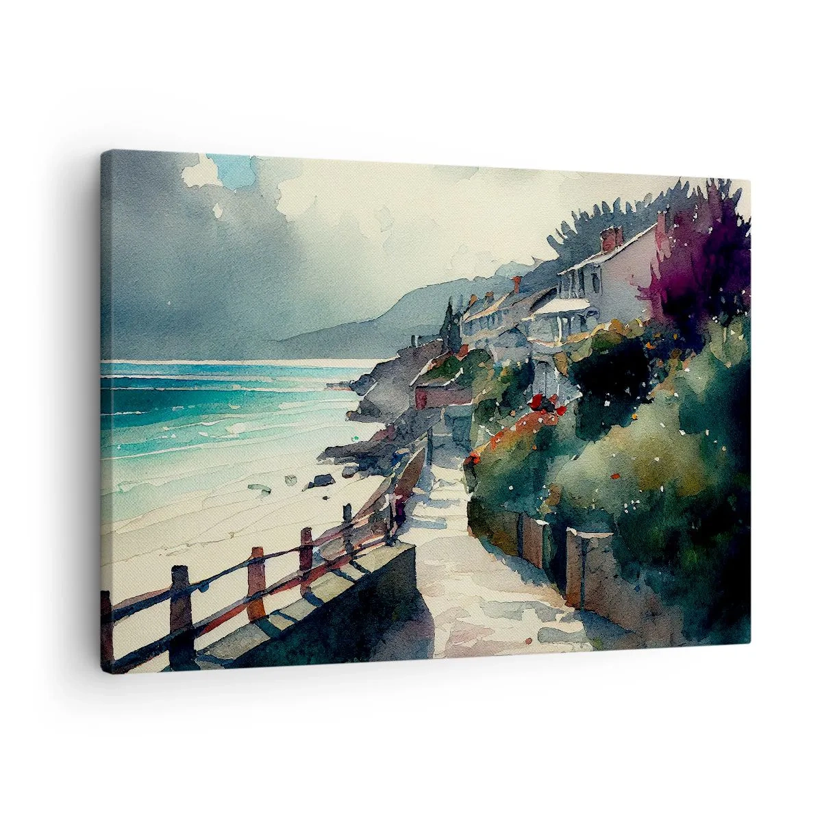 Bild auf Leinwand - Leinwandbild - Mittelmeerstadt - 70x50 cm