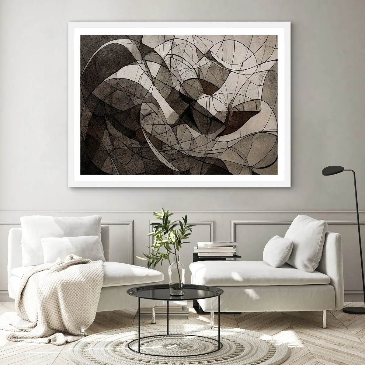 Poster in einem weißen Rahmen - Zirkulation von Erdfarben - 50x40 cm