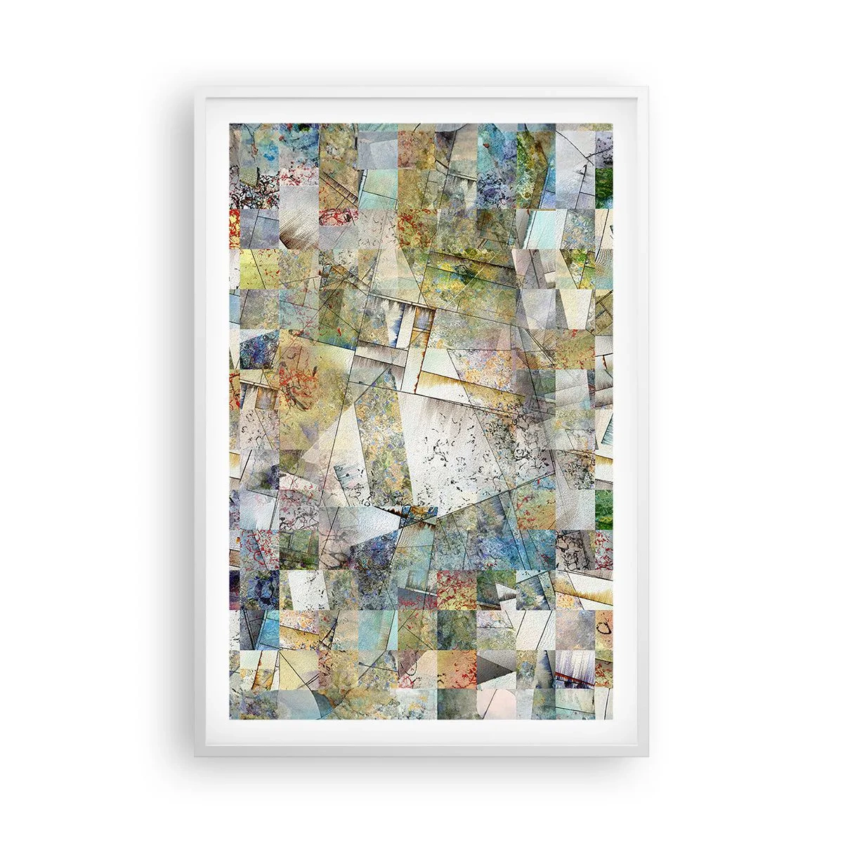 Poster in einem weißen Rahmen - Geometrische Mischung - 61x91 cm