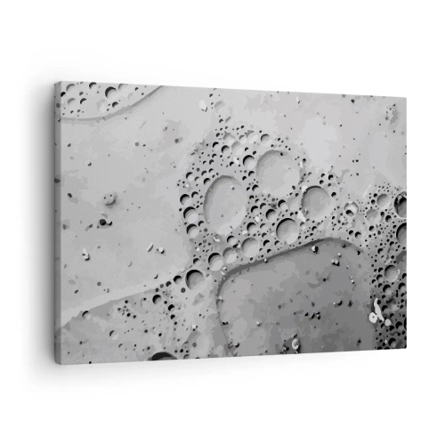 Bild auf Leinwand - Leinwandbild - Schwarz-weißes Blasenmuster im minimalistischen Stil - 70x50cm - Schaumpfad - Moderne Wanddekoration für Wohnzimmer und Schlafzimmer ARTTOR