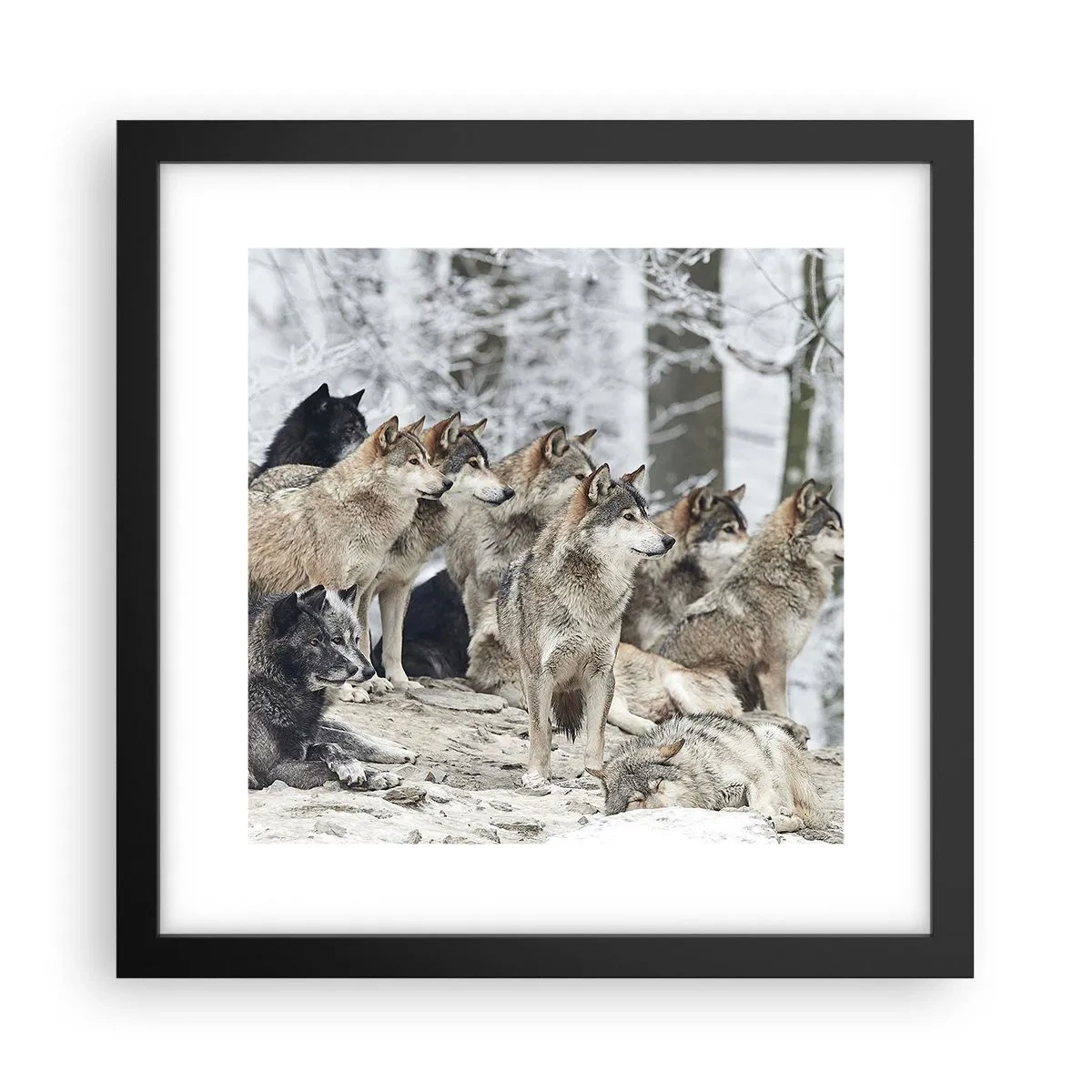 Poster in einem schwarzem Rahmen - Familie und Freunde - 30x30 cm