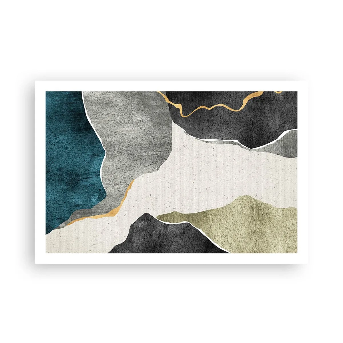 Poster - Mosaikkomposition mit Goldfaden - 91x61 cm