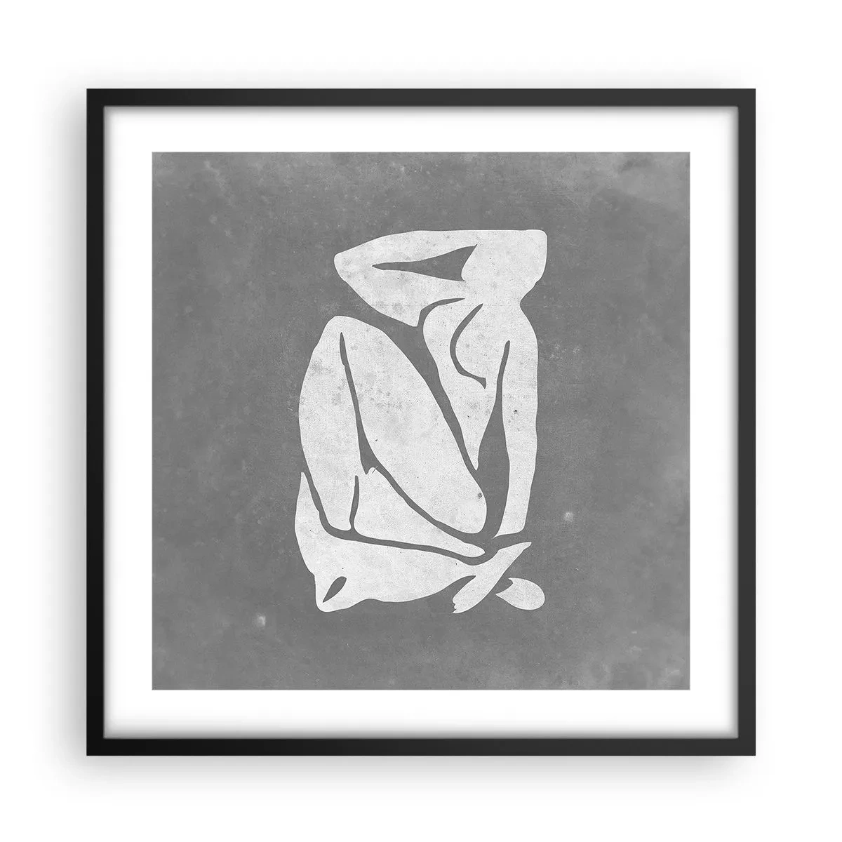 Poster in einem schwarzem Rahmen - In Gedanken versunken - 50x50 cm