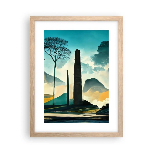 Poster in einem Rahmen aus heller Eiche - Immer höher und höher - 30x40 cm