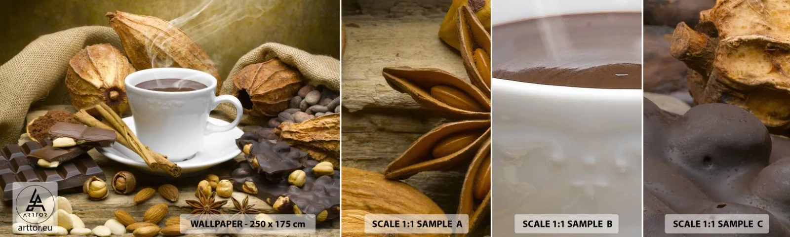 Fototapetenmuster Standard Eco - Für Nervenkitzel-Suchende - Gastronomie, Schokolade, Kaffee - 100x30 cm