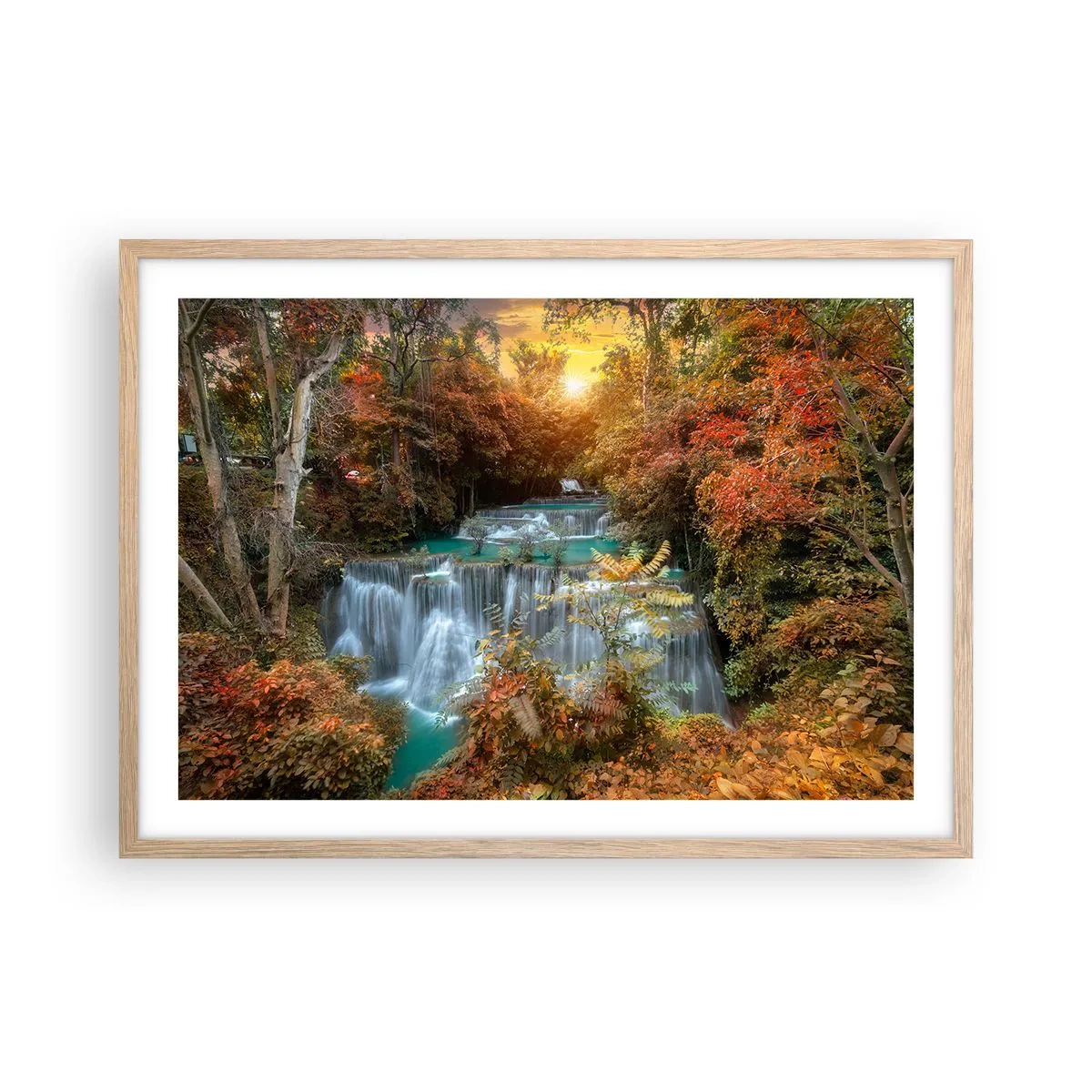 Poster in einem Rahmen aus heller Eiche - Versteckter Schatz des Waldes - 70x50 cm