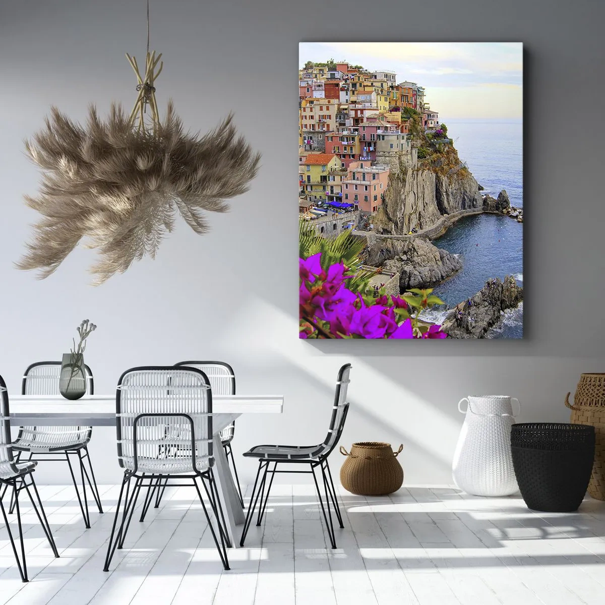 Bild auf Leinwand - Leinwandbild - Lachende Stadt - 55x100 cm