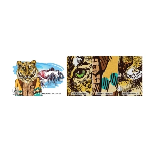 Fototapeten Muster Premium Sand - Nicht so wild, wie sie ihn zeichnen - Abstraktion, Tiger, Berge - 100x30 cm