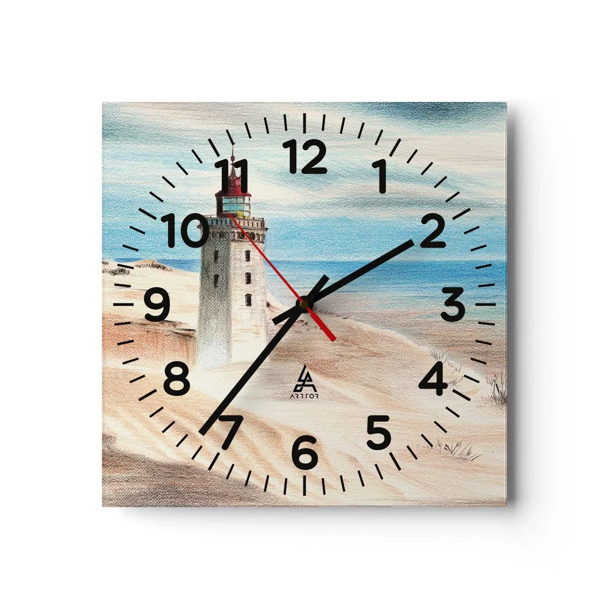 Wanduhr - Glasuhr - Immer aufs Meer starrend - 30x30 cm