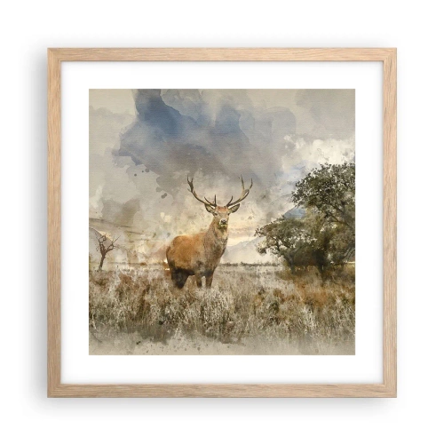 Poster in einem Rahmen aus heller Eiche - Würde – Stärke – Würde - 40x40 cm