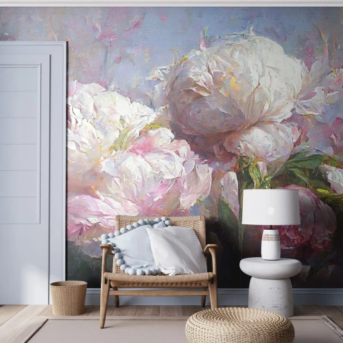 Selbstklebende Fototapete Deluxe Sticker - Strauß voller Leben - Blumen, Pfingstrosen, Klassizismus - 500x350 cm