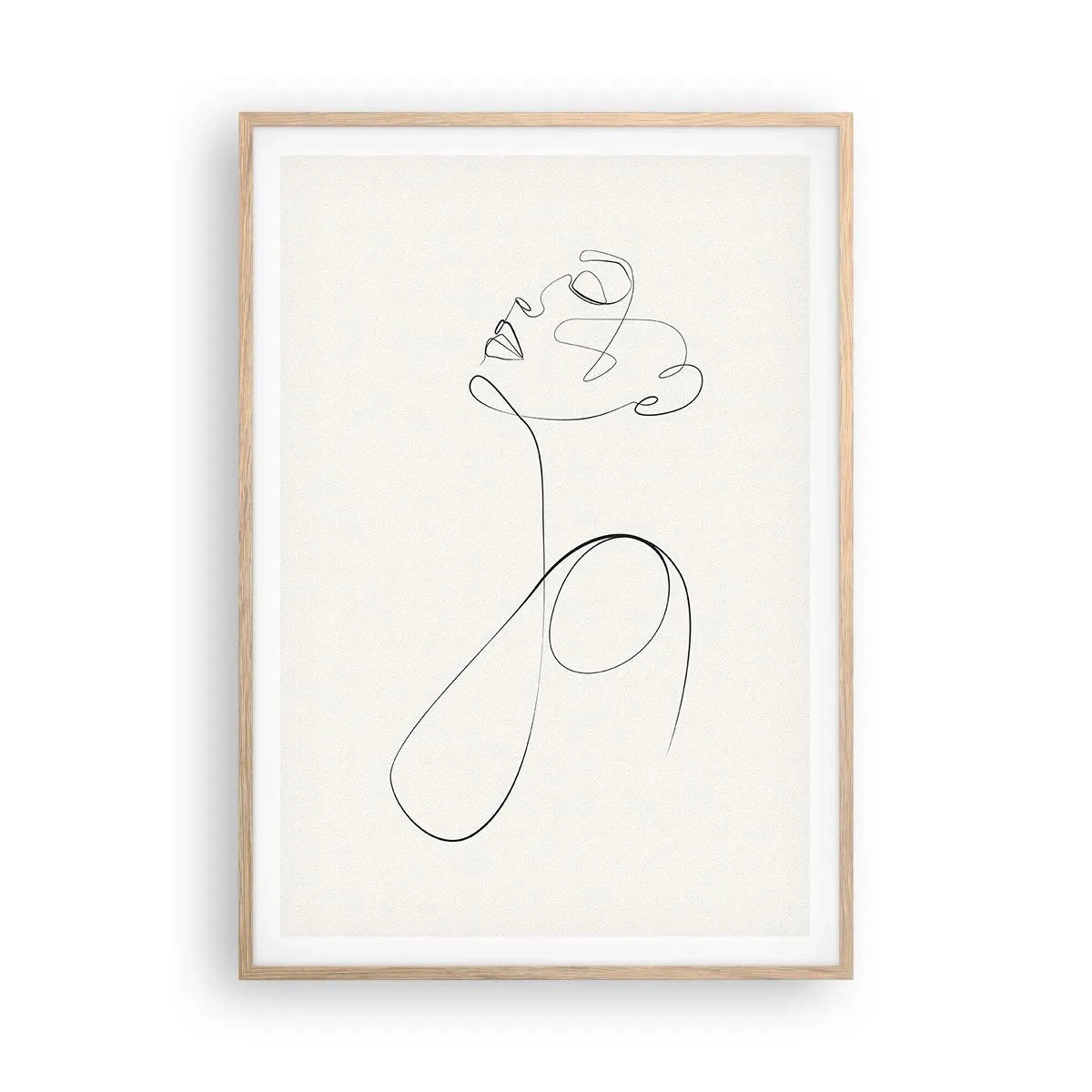 Poster in einem Rahmen aus heller Eiche - Versunken in Träumen - 70x100 cm