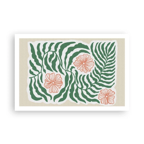 Poster - Aufgeblüht in Grün - 91x61 cm