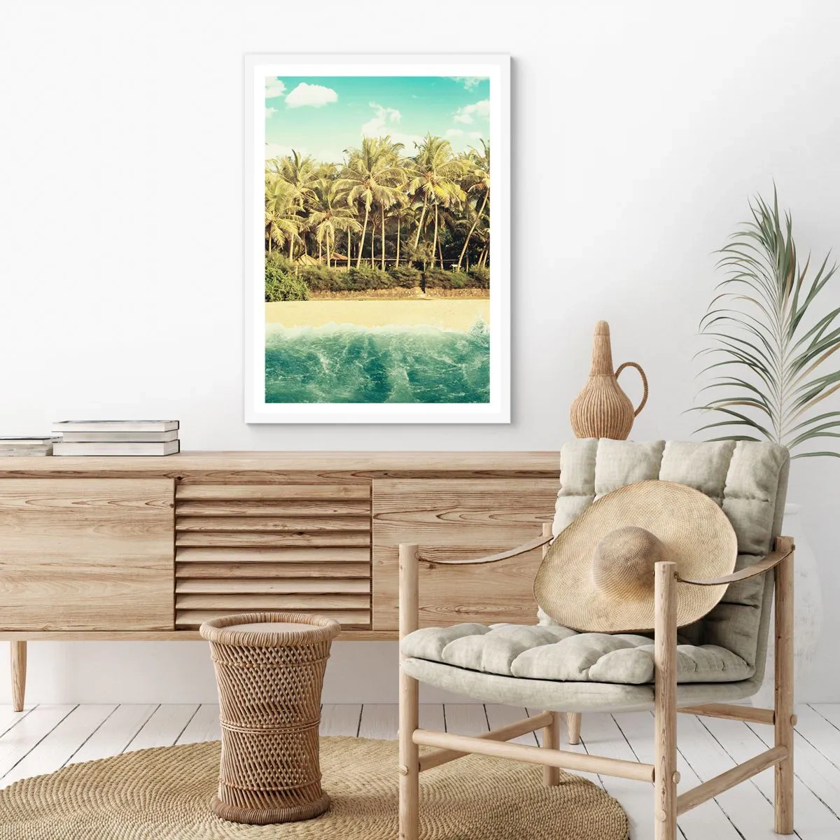 Poster in einem weißen Rahmen - Wie wäre es hier? - 61x91 cm