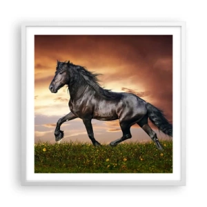 Poster in einem weißen Rahmen - Schwarzer Prinz - 60x60 cm