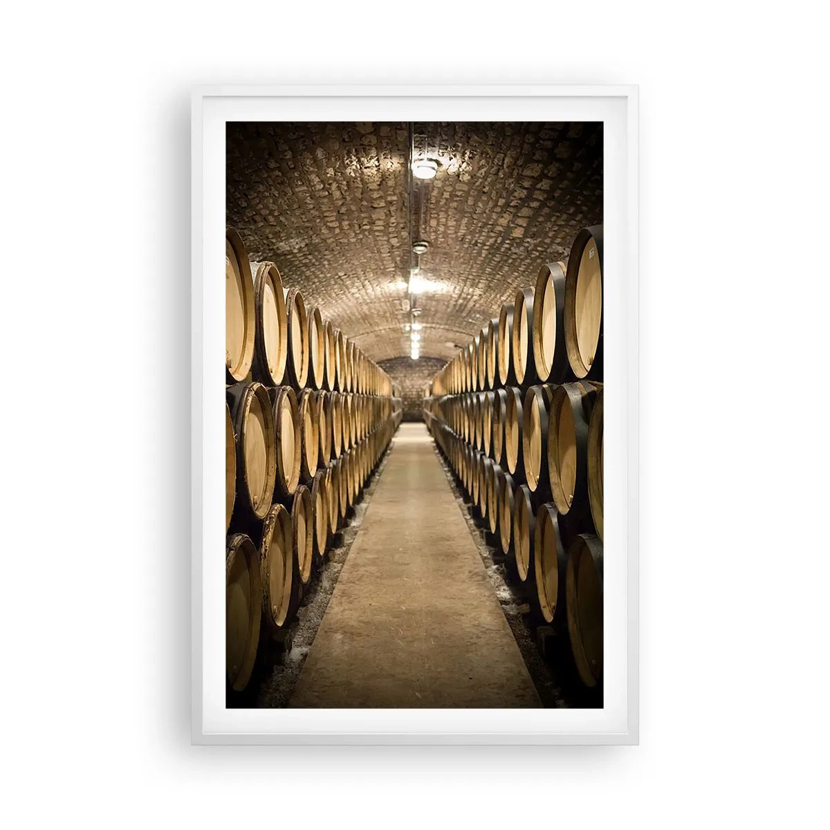 Poster in einem weißen Rahmen - In einem gemauerten Keller - 61x91 cm