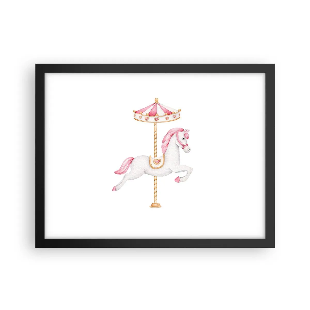 Poster in einem schwarzem Rahmen - Er legte los - 40x30 cm