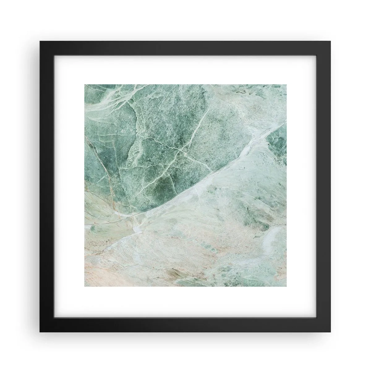 Poster in einem schwarzem Rahmen - Edle Kälte des Steins - 30x30 cm