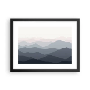 Poster in einem schwarzem Rahmen - Wellen der Berge - 40x30 cm