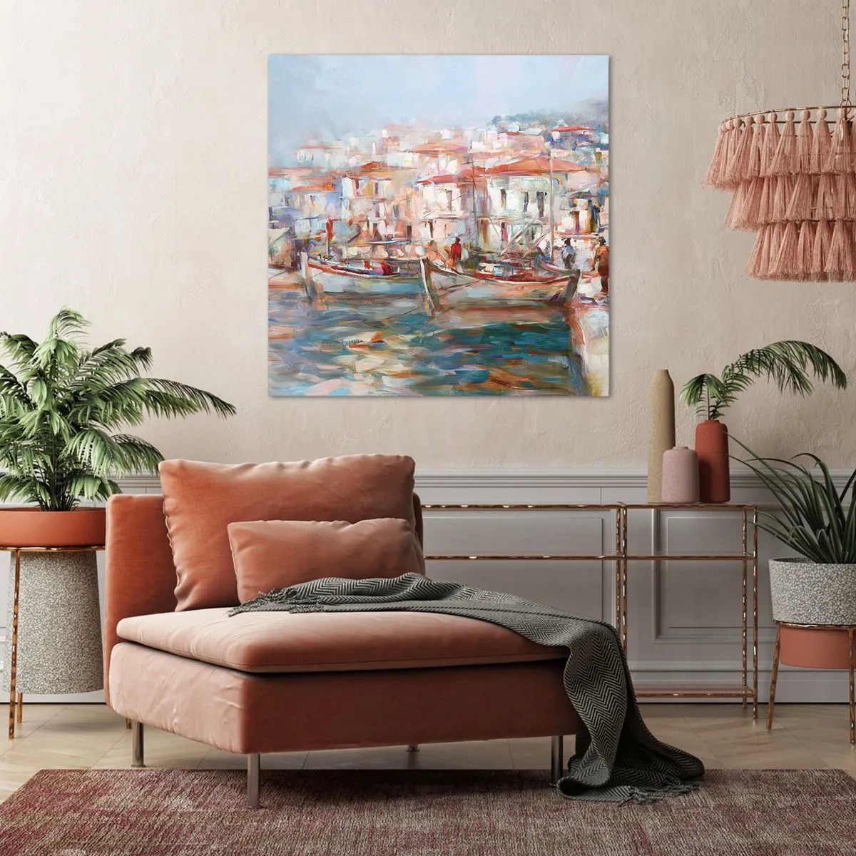 Bild auf Leinwand - Leinwandbild - Pastell-Sommerferien - 70x70 cm